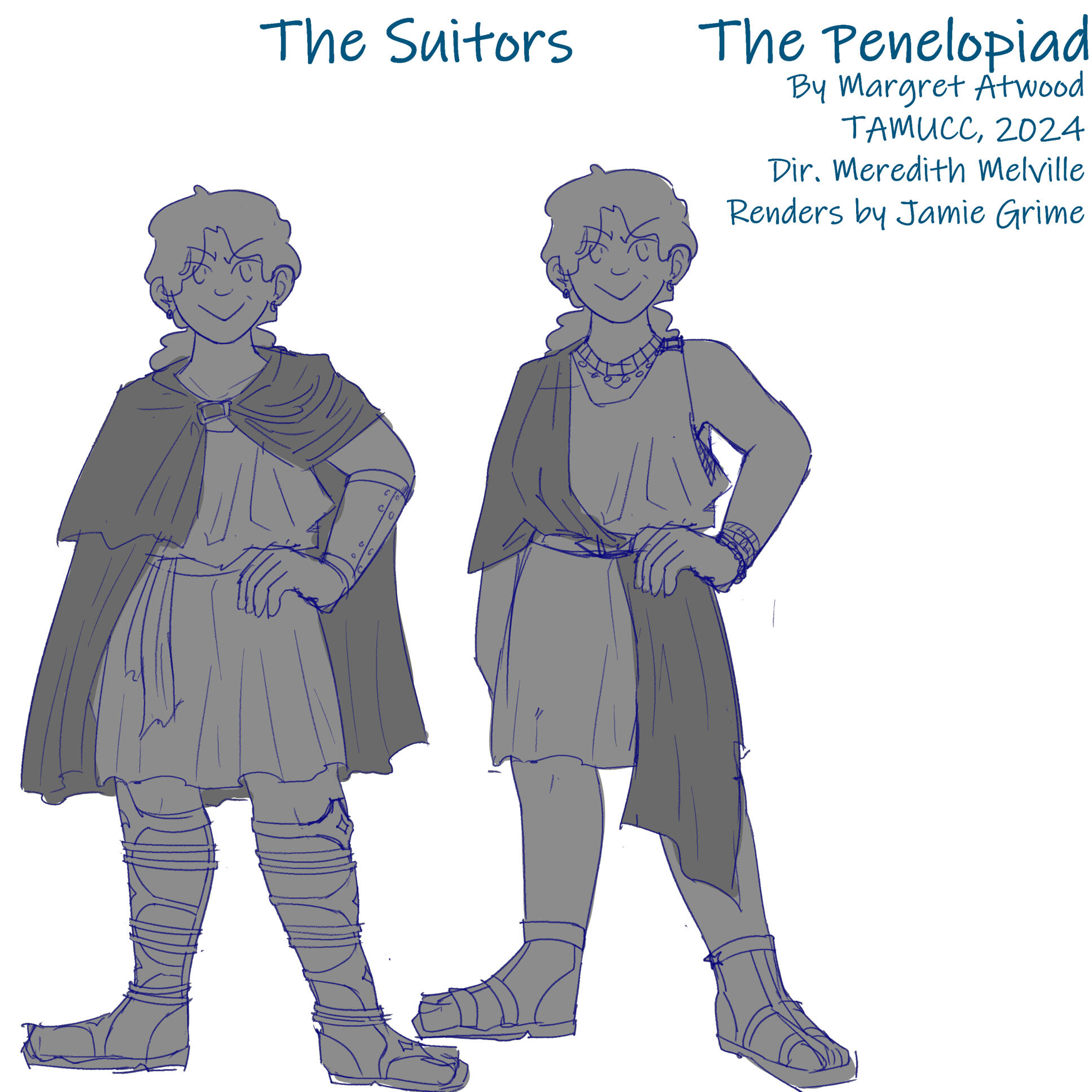 Digital Rendering of two Suitor Styles