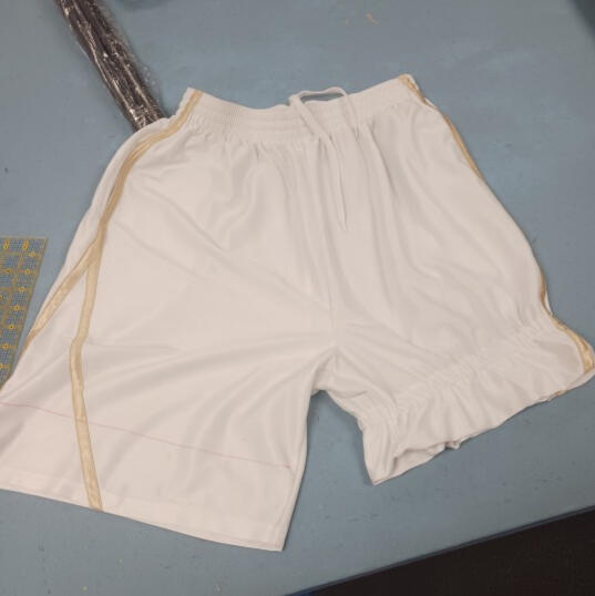 Adjusting basket ball shorts for TAMUCC's production of Be More Chill