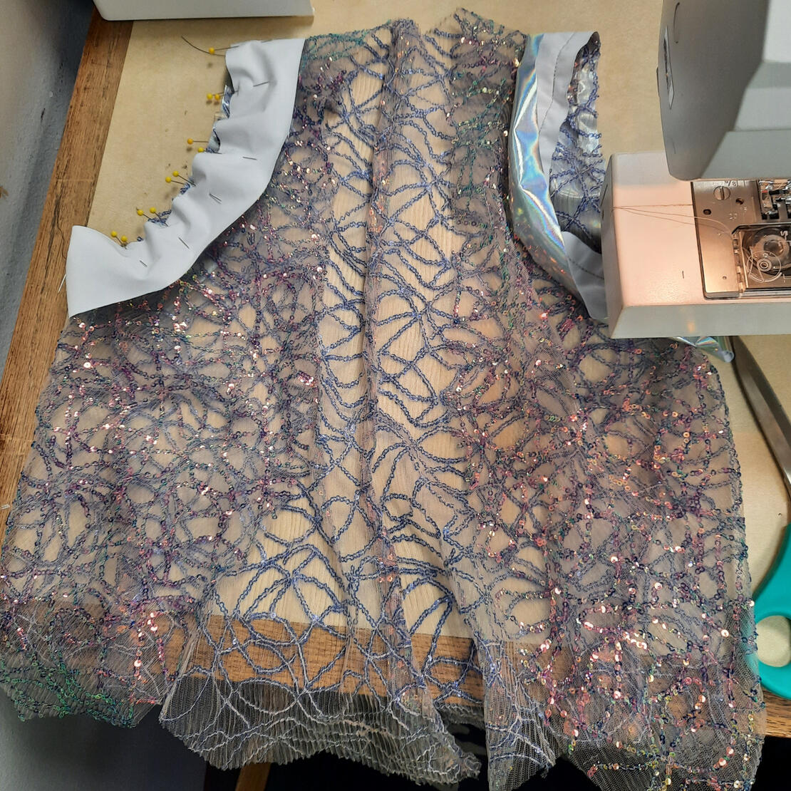 Adding trim to a vest for TAMUCC's production of A Midsummers Night Dream