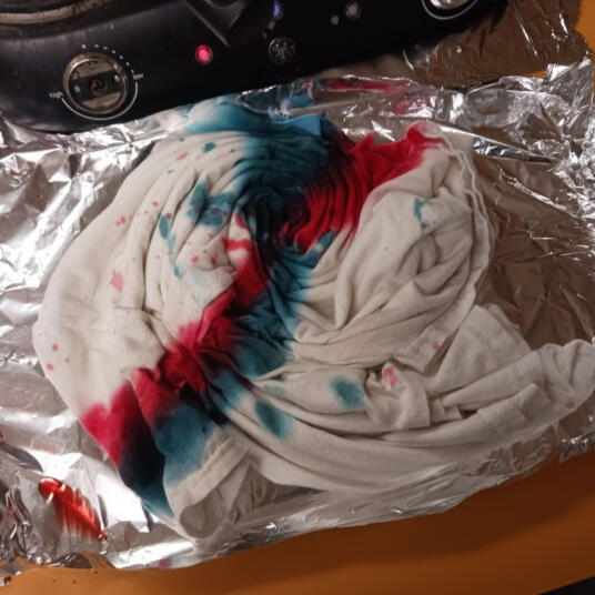 Using Rit Dye to Tye-dye a shirt for TAMUCC's Production of Be More Chill